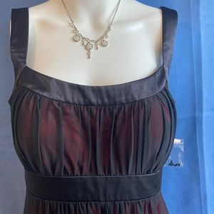 Red dress with black mesh